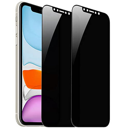 2 Pack 360 Degree Privacy Tempered Glass Suit for iPhone 11 / iPhone XR Anti-Spy 4 Directions Screen Protector Film 4 Sides Anti-Peeping Anti-scratch 6.1 inch - size: for iPhone 11 / iPhone XR