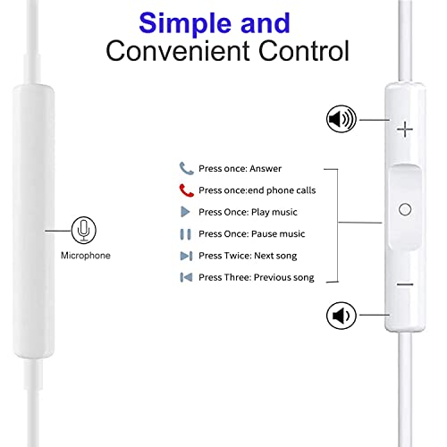 Cianyyee 6 Pack in Ear Earbuds Wired Headphones with Microphone - color: White