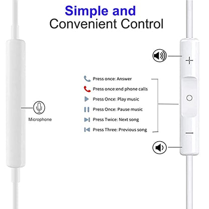 Cianyyee 6 Pack in Ear Earbuds Wired Headphones with Microphone - color: White