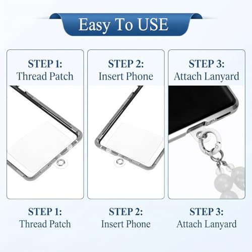 50Pcs Transparent Phone Lanyard Tabs, Universal Phone Tether Tabs