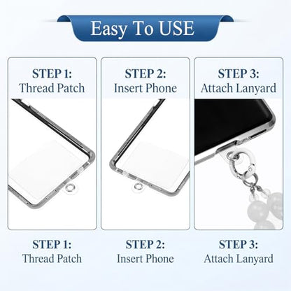 50Pcs Transparent Phone Lanyard Tabs, Universal Phone Tether Tabs