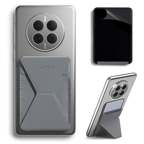 MOFT Phone Stand, Adhesive Card Holder Fits 2-3 Cards, Slim & Portable Phone Wallet, 2 Viewing Angles, RFID Blocking, Compatible with iPhone, Galaxy and Most Smartphones-Cool Gray - color: Cool Gray