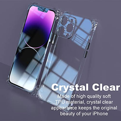 for iPhone 14 Pro Clear Case with Crossbody Strap, Slim Fit Shockproof Protective Phone Case with Anti-Lost Detachable Adjustable Shoulder Neck Lanyard Strap for Girls and Women - size: iPhone 14 Pro