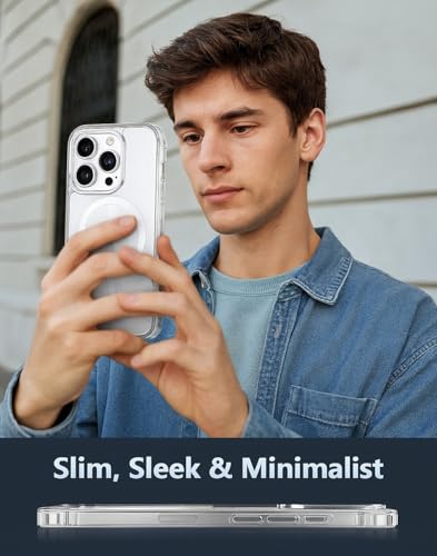 C&M Design for iPhone 16 Pro Clear Case: 16 Pro Phone Clear Case Magnetic Military Grade Drop Protection Anti Yellowing Cell Phone Cover - Rugged Shockproof Protective Bumper Transparent Cases(Clear)