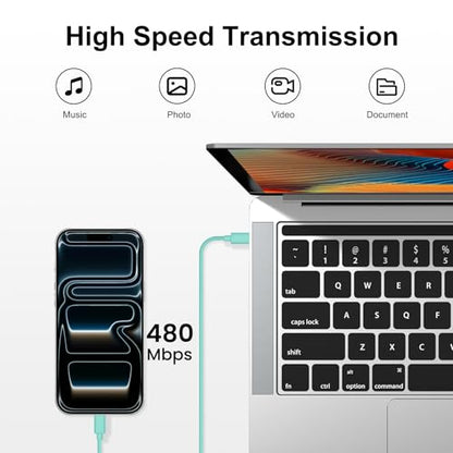 iPhone 18 17 16 15 Charger Fast Charging, 20W Dual Port USB C Charger Block - color: Green