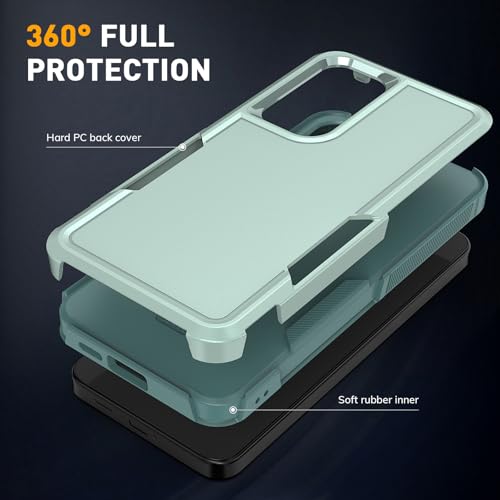 Vinve for Samsung Galaxy S25 FE Case with HD Screen Protector, Military-Grade Shockproof & Dual-Layer Protection, Anti-Slip Grip Design Phone Case, Green - color: Green