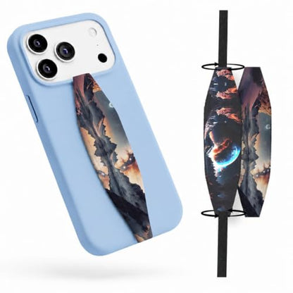 Switchbands Phone Grip Strap – Reversible Cell Phone Grips for Back of Phone, Secure Anti-Drop Elastic Hand Strap, Non Adhesive, Wireless Charging Compatible, Universal Fit – Astral Realm
