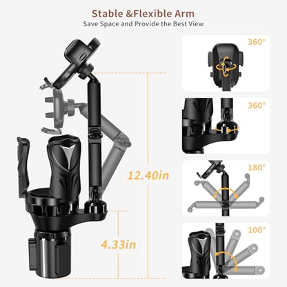 Phone Holders for Your Car, 2 in 1 Adjustable Stable Car Cup Phone Holder