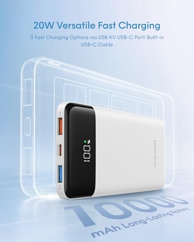 charmast Portable Charger,Fast Charging Power Bank - color: White