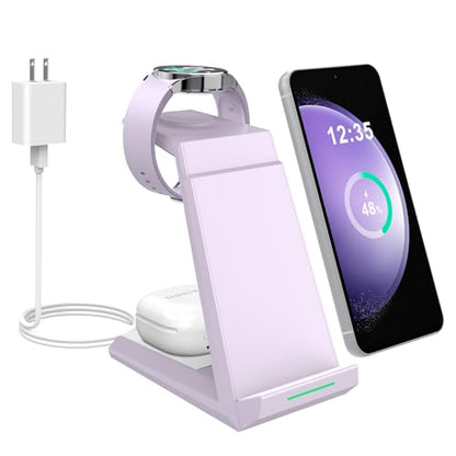 NANAMI 3 in 1 Wireless Charger for Samsung Multiple Devices - color: Purple