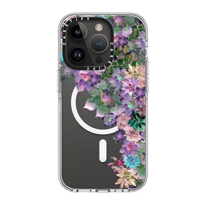 CASETiFY for iPhone 14 Pro Case - Impact Clear Compatible with MagSafe | Not Yellowing | 6.6 ft. 3X Military Grade Drop Protection | MY SUCCULENT GARDEN | Clear - color: MY SUCCULENT GARDEN, size: Iphone 14 Pro (6.1")