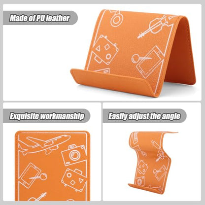 Airplane Phone Holder, Foldable Flexible Travel Phone Stand - color: Orange