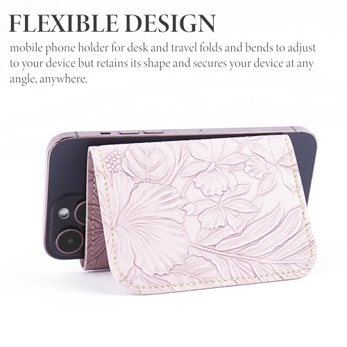 Airplane Travel Essentials for Flying Flex Flap Cell Phone Holder & Flexible Tablet Stand for Desk, Bed, Treadmill, Home & in-Flight Airplane Travel Accessories(1-Carved Purple) - color: 1-Carved Purple