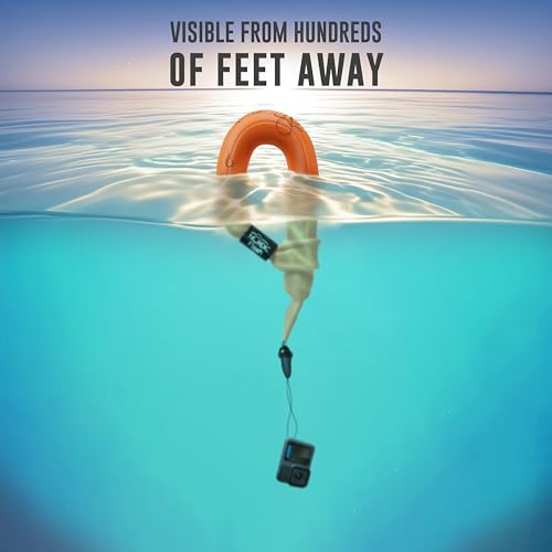 Waterproof Phone & Camera Float Wrist Strap for Underwater | Waterproof Float Strap Compatible with GoPro Hero 13, Insta360 X4, DJI Action 5 Pro, iPhone, OM System TG-7 & Kodak WPZ2 - color: Orange Pop