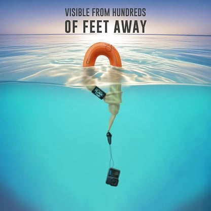 Waterproof Phone & Camera Float Wrist Strap for Underwater | Waterproof Float Strap Compatible with GoPro Hero 13, Insta360 X4, DJI Action 5 Pro, iPhone, OM System TG-7 & Kodak WPZ2 - color: Orange Pop