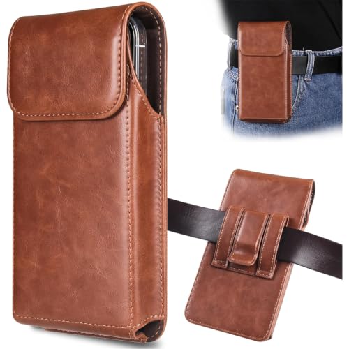 Phone Case Belt Clip Waist Pouch Holster Smartphone Belt Sleeve (Brown) - color: Brown