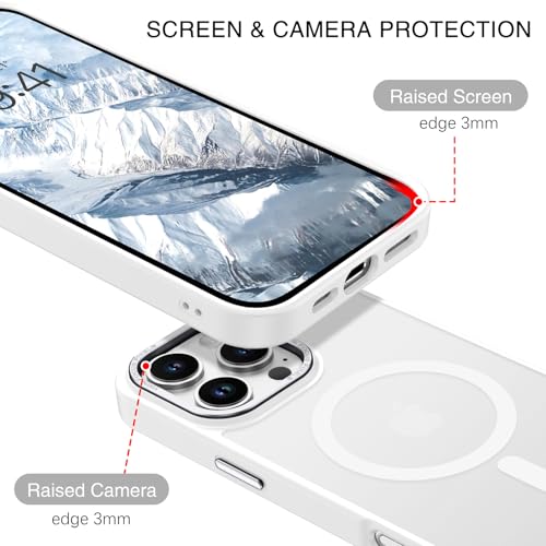 BENTOBEN Magnetic for iPhone 16 Pro Max Case,(Compatible with MagSafe) (Military Grade Drop Protection) Slim Translucent Matte Shockproof with Anti-Fingerprint Phone Case 6.9",White - color: White