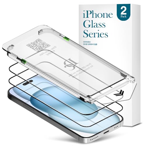 2 PACK Premium Glass Screen Protector for iPhone 15 Plus with [Easy Auto Dust Removal Installation Kit & Bubble Free] 3D Edge Full Coverage, 9H Hardness, Scratch Resistance, Shatterproof, - size: iPhone 15 Plus