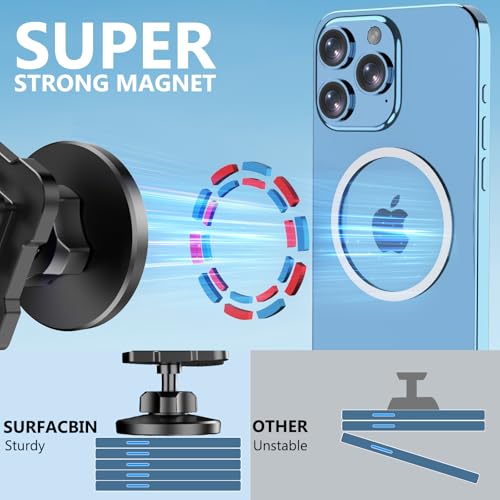 Surfcabin CNC Magnetic Car Vent Phone Mount for 2021-2026 Ford F150 - size: Fits F150 2021-2026 without Metal Arm