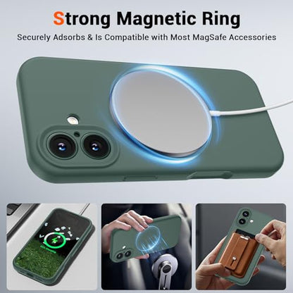 SUPFINE Silicone & Magnetic for iPhone 17 Case - color: Acacia Green, size: iPhone 17