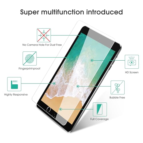 OMOTON 3 Pack Screen Protector for iPad 6th 5th Generation, Tempered Glass Screen Protector Compatible with Apple iPad Pro 9.7 / iPad Air 2 / iPad Air 9.7 Inch with Alignment Frame, Case Friendly - size: iPad 9.7'' Gen 6/5
