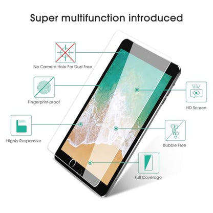 OMOTON 3 Pack Screen Protector for iPad 6th 5th Generation, Tempered Glass Screen Protector Compatible with Apple iPad Pro 9.7 / iPad Air 2 / iPad Air 9.7 Inch with Alignment Frame, Case Friendly - size: iPad 9.7'' Gen 6/5