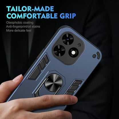 for Infinix Smart 8 X6525 Case,Compatible with Tecno Spark Go 2024 BG6 case Spark 20 KJ5/20C BG7 Case/Infinix Hot 40i X6528B Phone Case Cover Blue - color: HY-GZS-blue, size: Infinix Smart 8