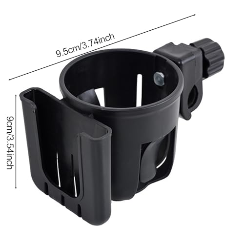 Stroller Cup Holder with Phone Holder, 2-in-1 Cup Phone Holders for Stroller, Bike, Wheelchair, Walker, Scooter