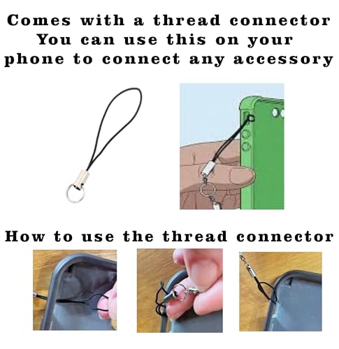 Hidden Hollow Beads Phone Wrist Strap Handmade USA, Anti-Drop Phone Lanyard with Tether Tab Universal Wristlet for Most Cases - color: Black