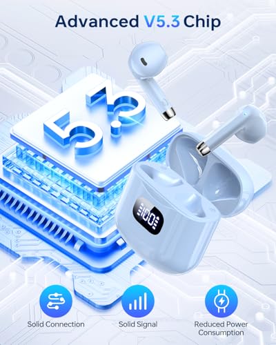 KTGEE Wireless Earbuds Bluetooth 5.3 Ear Buds Headphones, 40Hrs Playback - color: Z-Blue