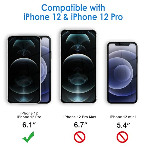 JETech Case for iPhone 12/12 Pro 6.1-Inch, Non-Yellowing Shockproof Phone Bumper Cover, Anti-Scratch Clear Back (Black) - color: Black