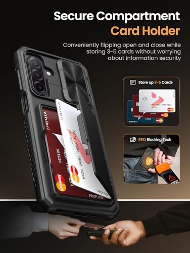 Vihibii for Samsung Galaxy A17 5G Phone Case Wallet with Card Holder, Black - color: Black, size: Samsung Galaxy A17