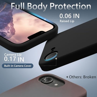 FireNova Magnetic for iPhone 17e Case/iPhone 16e Case, Compatible with MagSafe, [Silicone Camera Protection] Microfiber Lining Phone Case, 6.1", Black - color: Black, size: Iphone 17e/Iphone 16e