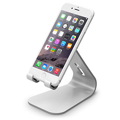 elago® M2 Stand [Silver] - [Premium Aluminum][Angled for Video Calls][Cable Management] - for All iPhones, Galaxy, and Other Smartphones - color: Silver