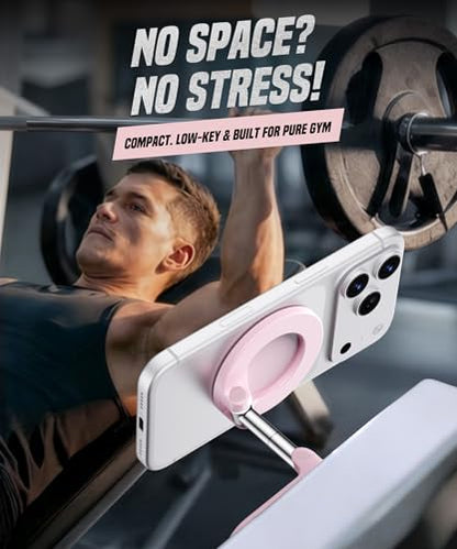 GolbinBox All Metal Dual Magnetic Gym Phone Holder for MagSafe, Pink - color: Pink