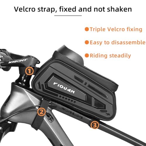 Yi Dong Waterproof Bike Phone Bag, Front Frame Pouch with Touchscreen | Secure Top Tube Storage, Fits Phones Under 8" – Ride Safe
