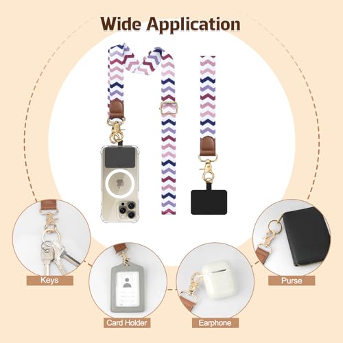 TiMOVO Phone Lanyard Crossbody Wrist Strap, Adjustable Anti-Theft Phone Strap for All Phone Case, lanyard for Women and Men - color: W Stripe