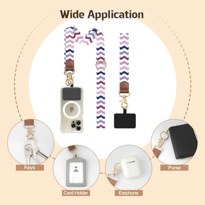 TiMOVO Phone Lanyard Crossbody Wrist Strap, Adjustable Anti-Theft Phone Strap for All Phone Case, lanyard for Women and Men - color: W Stripe