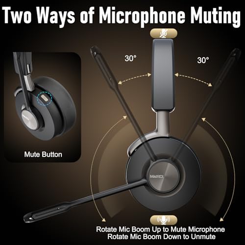 Active Noise Cancelling Headset, Wireless Hybrid ANC Headset, Bluetooth 5.2