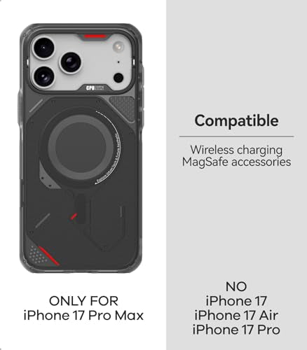 Aulumu A17 iPhone 17 Pro Max Case | MagSafe Compatible | Touch-Sensitive Buttons | Integrated Drop Protection | Military-Grade Outdoor Design Black - size: iPhone 17 Pro Max
