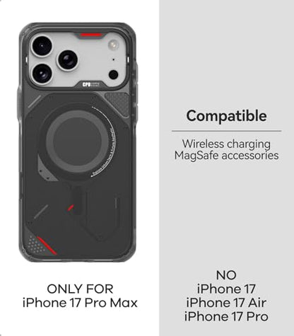 Aulumu A17 iPhone 17 Pro Max Case | MagSafe Compatible | Touch-Sensitive Buttons | Integrated Drop Protection | Military-Grade Outdoor Design Black - size: iPhone 17 Pro Max
