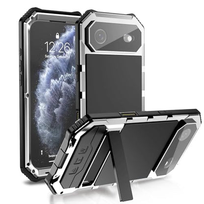 Lunivop Compatibility with iPhone Air Case 6.5'' 2025 Heavy Duty with Built in Screen Protector Lens Protection Rugged Stand 360 Full Body Military Grade Metal Bumper Phone Cases Men 17 Air Silver - color: Silver, size: iPhone 17 Air 6.5 2025