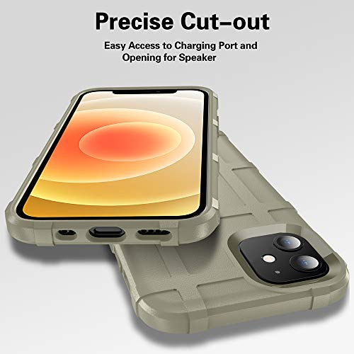 Rugged Shield TPU Thick Solid Armor Tactical Protective Case Compatible with iPhone 12 Mini (5.4 inches) - Light Clay - color: Light Clay, size: iPhone 12 mini