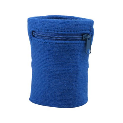 Suddora Zipper Wrist Pouch - Sweatband/Wristband Wallet for Keys, ID, Cards, Cash - color: Blue