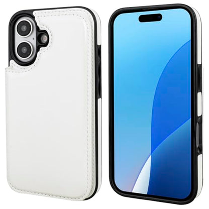 ONETOP for iPhone 16 Wallet Case with Credit Card Holder,White - color: White