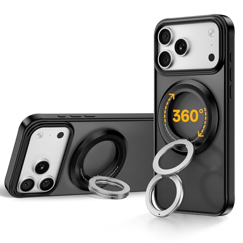 SYNCWIRE Magnetic Phone Ring Holder, for MagSafe Phone Grip Stand Kickstand - color: Black