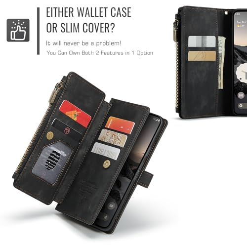 Google Pixel 10a 5G Wallet Case with Card Holder,Black - color: Black, size: Pixel 10a 6.3 Inch
