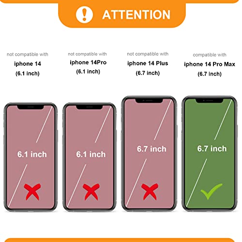 Bocasal Detachable Wallet Case Card Holder for iPhone 14 Pro Max Grey | RFID Blocking Kickstand Card Slots Holder PU Leather Magnetic Shockproof Wrist Strap Removable Flip Protective Cover 6.7 inch - color: Gray
