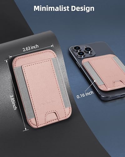 HiWe for MagSafe Wallet, 7 Cards Holder for Phone Case, RFID Blocking - color: Gold Wallet - Grey Band