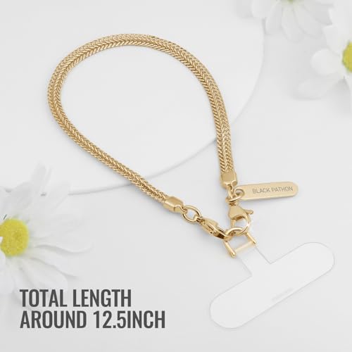 Phone Charm Strap Detachable Wrist Strap For iPhone Anti Theft Strap Phone Chain Wristlet - color: Golden Yellow